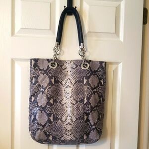 Cynthia Rowley Faux Snake Print Bag - Black and Gray, Used.